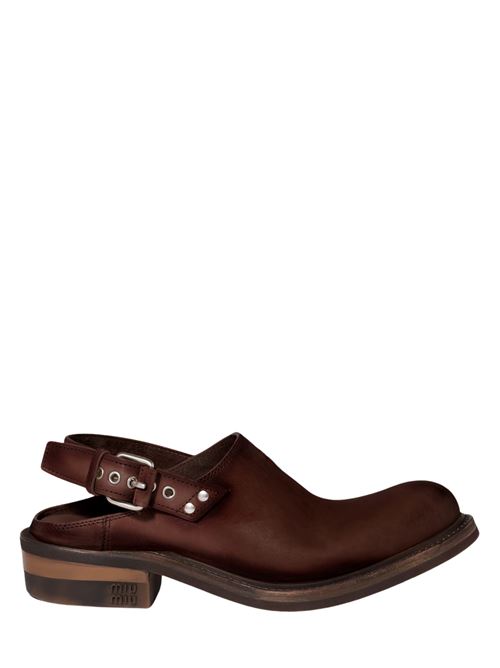 Leather clogs MIU MIU | 5R667E5ODF0201